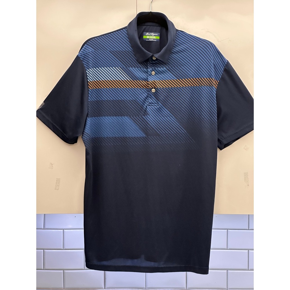Ben Hogan Performance Mens Blue Graphic Print Golf Polo Shirt Medium WT4708